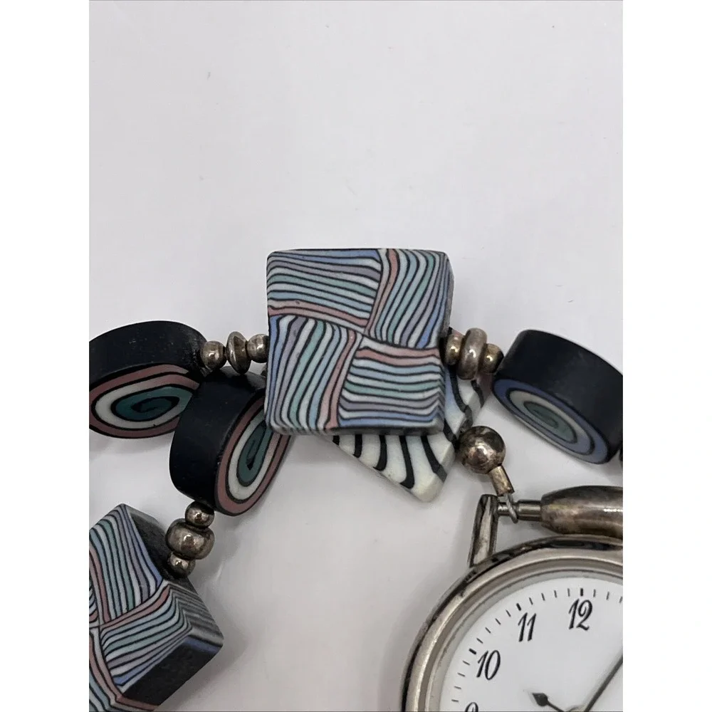 Artisan Polymer Clay Beaded Stretch Band‎ Women's Quartz Watch- New Battery